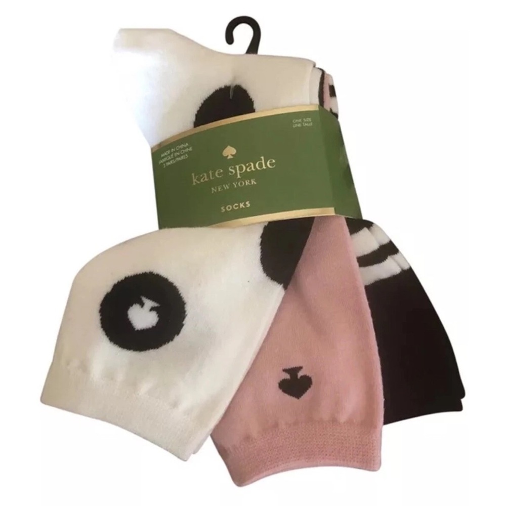 Kate Spade New York Women’s Trouser Socks 3-Pair Dot Pink & Stripe New